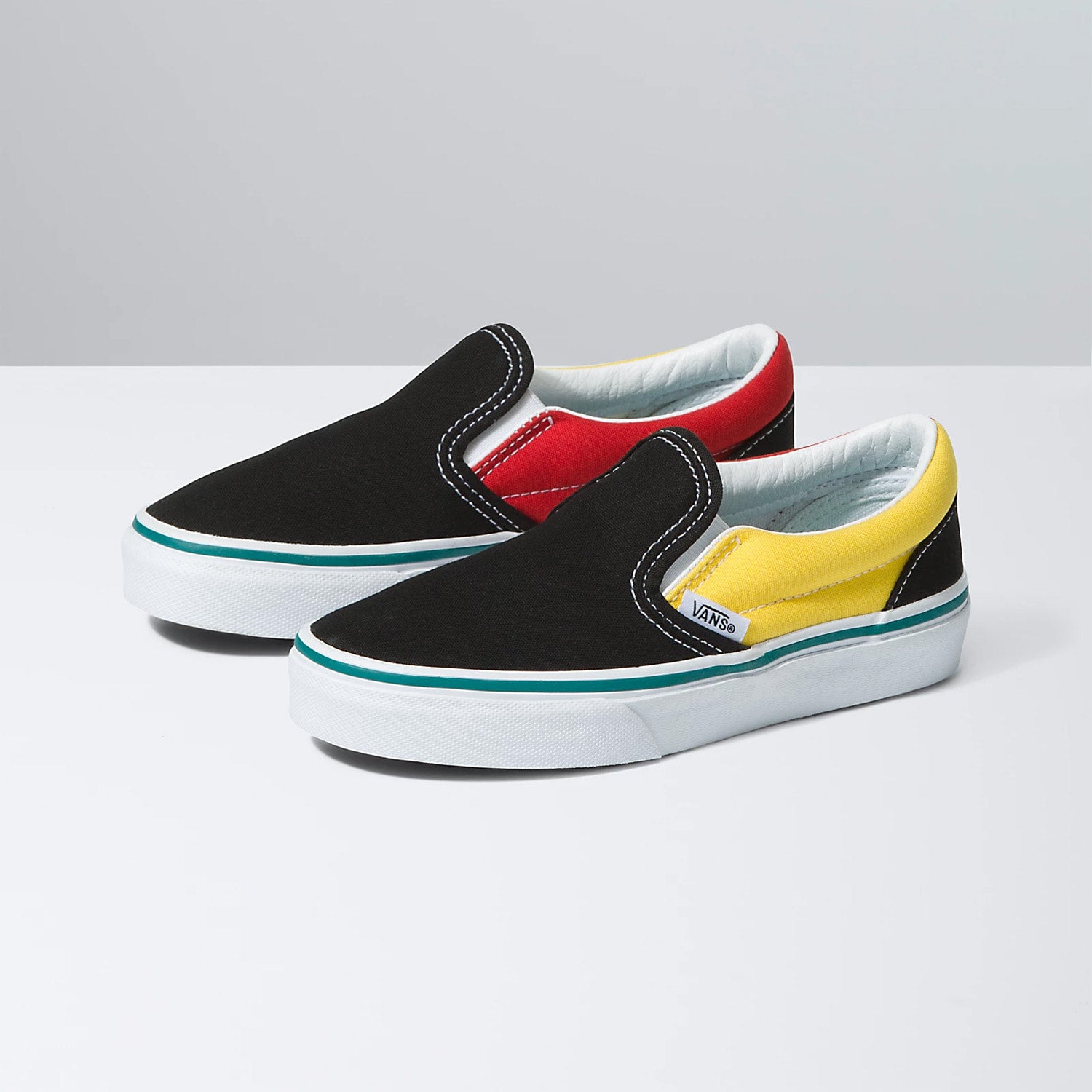 VANS KIDS CLASSIC SLIP ON COLOR BLOCK BLACK MULTI First Gear